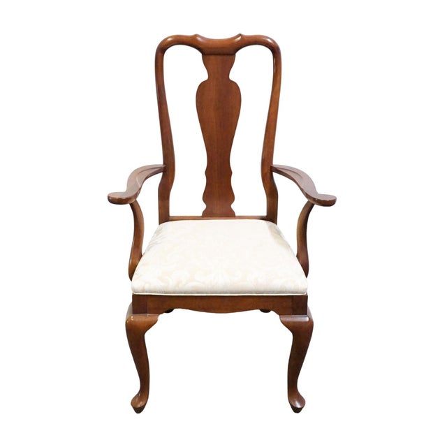 Queen Anne Ethan Allen Georgian Court Collection Traditional Queen Anne Style Splat Back Dining Arm Chair 11-6400a For Sale - Image 3 of 11