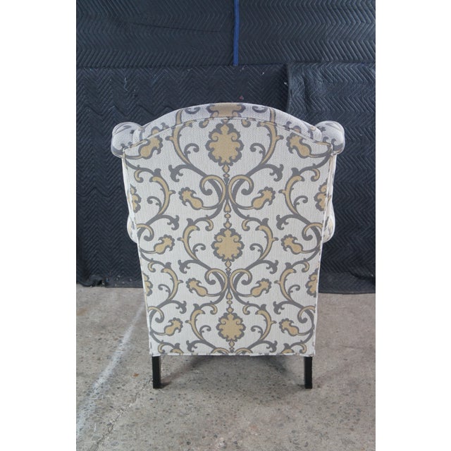 White Late 20th Century Arhaus Cambridge Oversized Nailhead Wingback Club Lounge Armchairs For Sale - Image 8 of 12