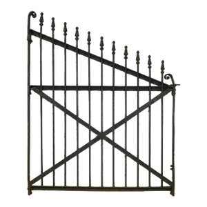 Mid 20th Century Reclaimed Slanted Wrought Iron Gate
