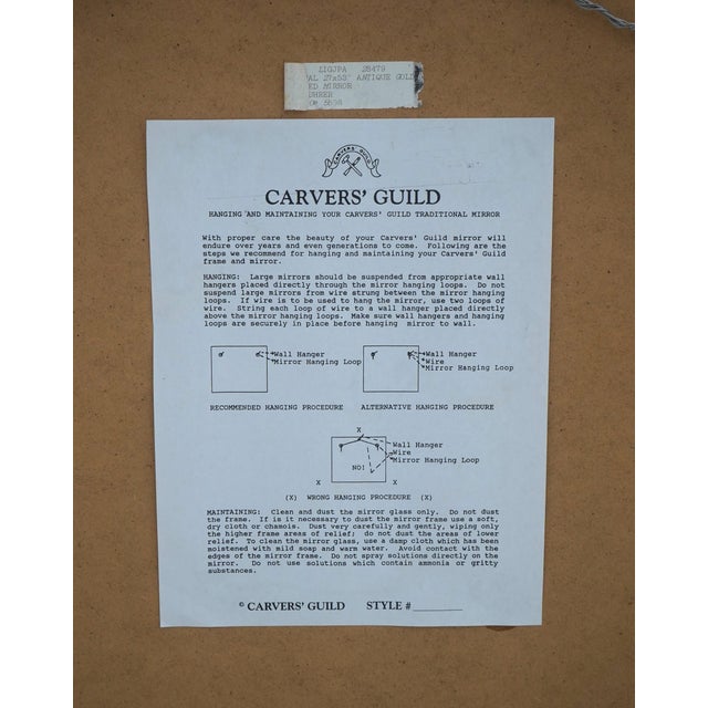 Carvers Guild Adams Style Gold Frame Mirror For Sale - Image 12 of 12