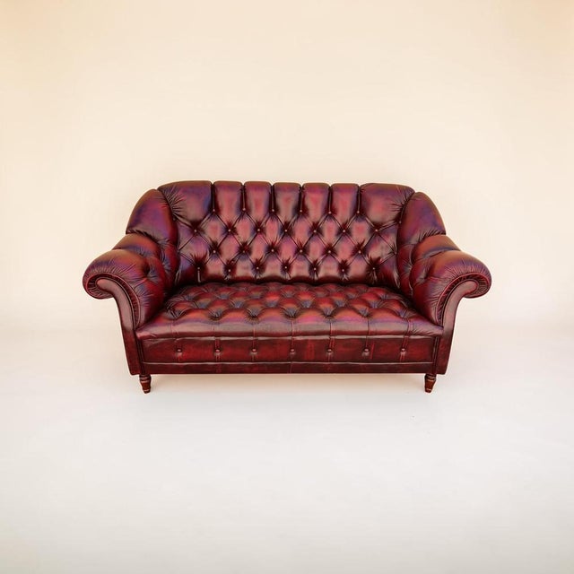 Sofa in Fan Leather For Sale - Image 4 of 10