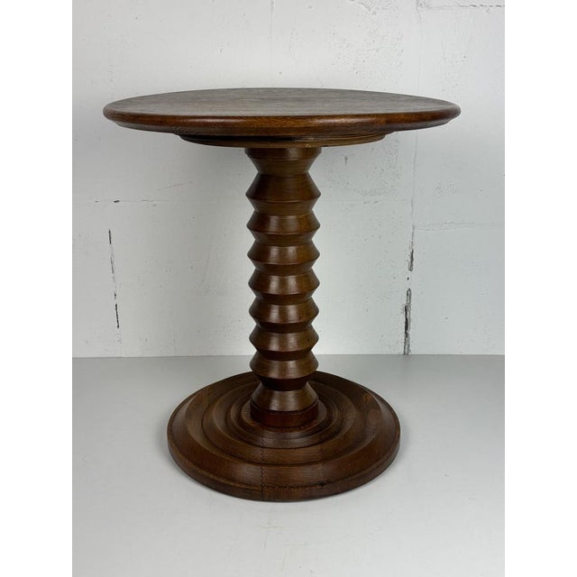 Mid-Century Brutalist French Wood Turned Winepress Side Table in the Style of Charles Dudouyt, 1950s For Sale - Image 9 of 13