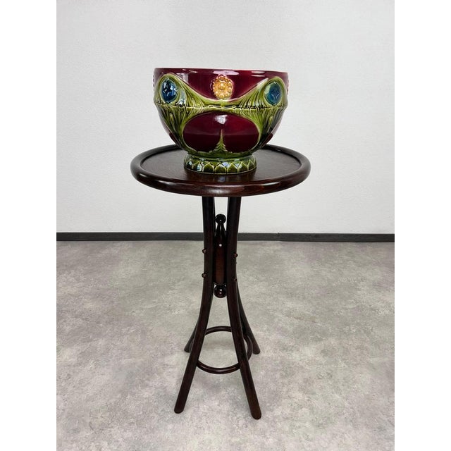 Bentwood plant stand no.2 by Thonet Debrecen. Professionally stained and repolished. This piece is attributed to the...