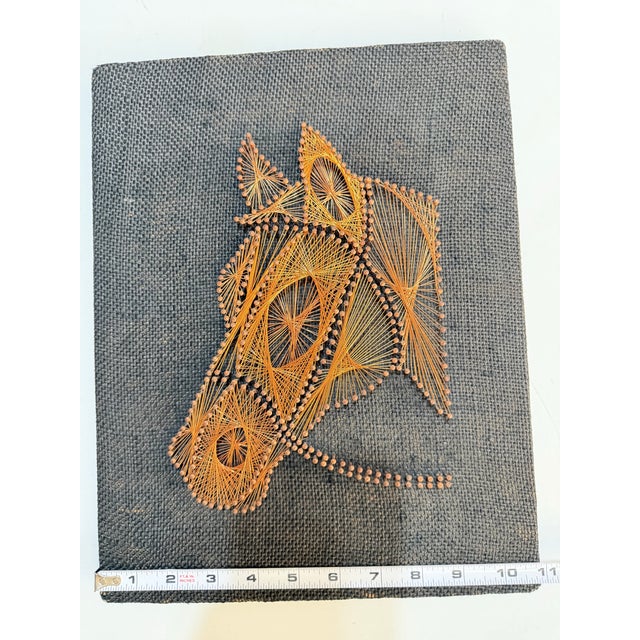 One-of-a-Kind Handcrafted Copper Wire Geometric Wall Sculpture on Wood For Sale - Image 4 of 12