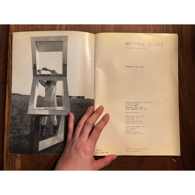 Metal Beverly Pepper Stainless Steel & Enamel Sculpture With 1969 Exhibition Catalogue. American Modernist Sculpture | 8" X 8" X 4" [Gt] For Sale - Image 7 of 12