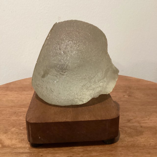 Mid 20th Century Mid Century Birds in Flight " Clear Lucite Acrylic Sculpture by J. Pelt Engraved on Wood Base For Sale - Image 5 of 13