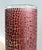 Circa 1995 Egizia Italy Contemporary Abstract Dark Red Screen-Printed Pattern on Colorless Cylindrical Glass Vase For Sale In New York - Image 6 of 14