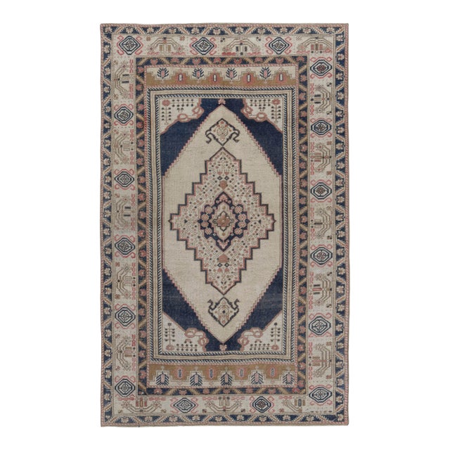 Vintage Turkish Oushak Area Rug 3'9 X 6'1 For Sale