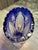 1960s German Cut to Clear Cobalt Oval Starburst Vase For Sale - Image 9 of 12