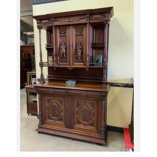 Antique Walnut Buffet, 1880s For Sale - Image 6 of 8
