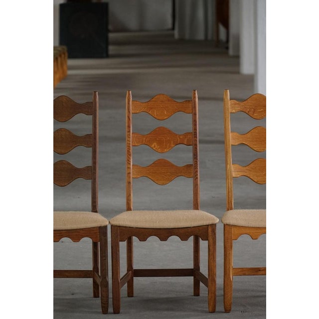 Highback Dining Chairs in Oak by Henning Kjærnulf, 1960s, Set of 6 For Sale - Image 16 of 18