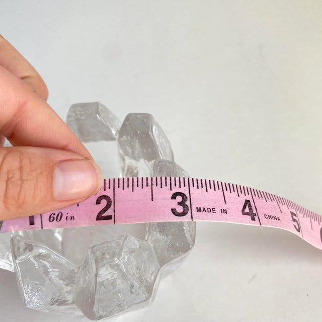 Vintage Kosta Boda Orrefors Heavy Glass Icicle Crystal Votive Holder Mid Century For Sale - Image 11 of 13