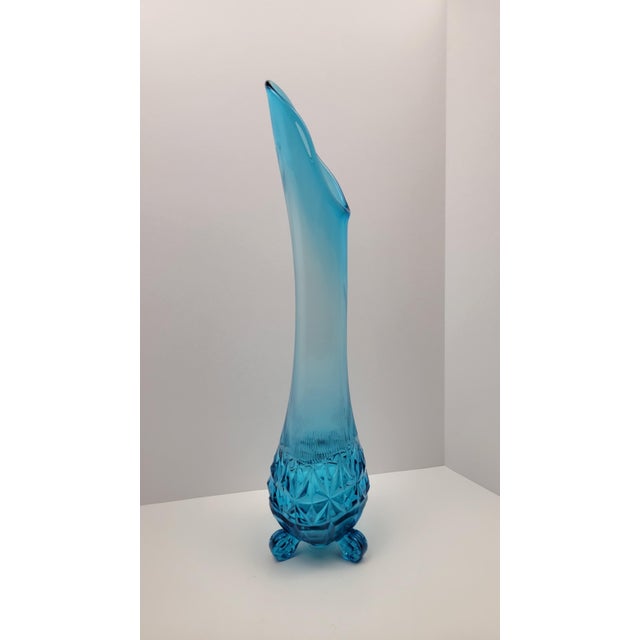 1970s Le Smith Three Wheeler Blue Swung Vase Chairish