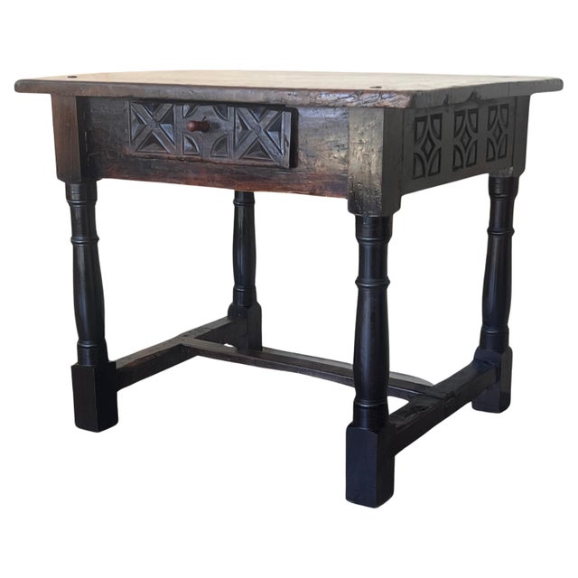 18th Spanish Console Table with Carved Drawers and Original Hardware For Sale - Image 15 of 18