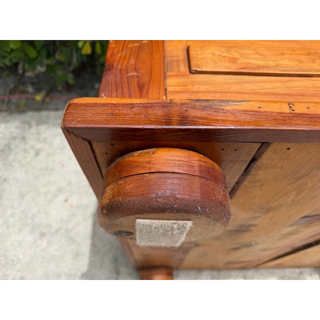Vintage 39” Square Mexican Rustic Pine Trunk Cocktail Table For Sale - Image 12 of 13