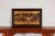 Mid 20th Century Vintage Inlaid Wood Framed Painting Depicting Four Horses in a Landscape For Sale - Image 5 of 12