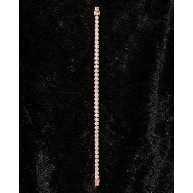 10k Rose Gold 20-1/2 CTTW Lab-Grown Diamond Tennis Bracelet, 8 In For Sale - Image 4 of 6