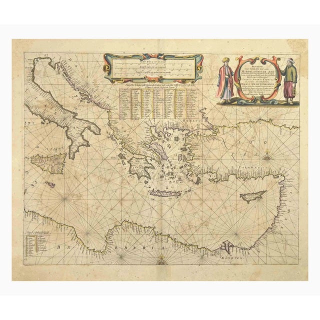 Johannes Janssonius, Maris Mediterranei, Etching, 1650s For Sale - Image 3 of 3