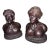 Mid-Century East African Hand-Carved Wooden Busts Pair For Sale