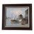 Vintage Midcentury Oil Painting of Boats in a Harbor, Framed and Signed W. Jones For Sale