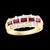 Baguettes Diamonds & Princess Cut Natural Burma Ruby Ring 14 Karat Yellow Gold For Sale - Image 14 of 18