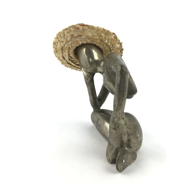 Abstract “Man in Mid Air” Modern Metal Artisanal Sculpture For Sale - Image 3 of 12