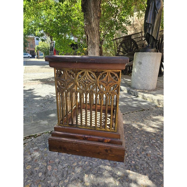 19th Century Neo-Gothic Pedestal, 1890s For Sale - Image 3 of 18