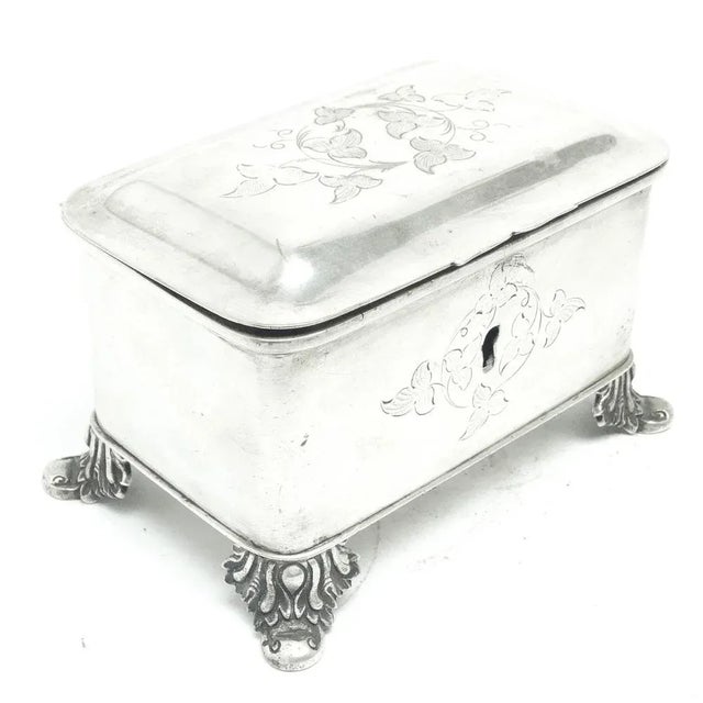 Metal Biedermeier Sugar Bowl, Great Britain, 1890s For Sale - Image 7 of 9