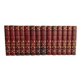 Grolier Society Red Leather-Bound Beaux and Belles of England Illustrated Limited Edition #509 Books - Set of 14 For Sale