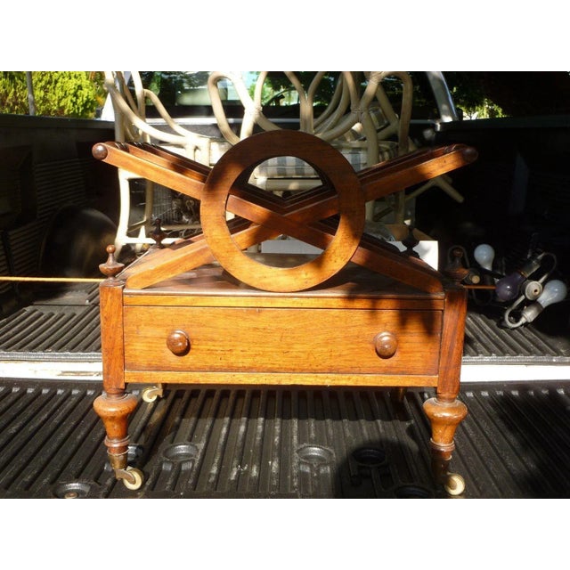 Brown Early 19th Century Antique English Regency Canterbury/Magazine Stand For Sale - Image 8 of 9