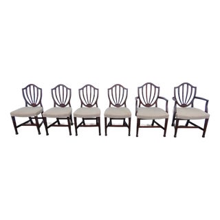 Mahogany Dining Shield Back Chairs Set of Six 6565 For Sale