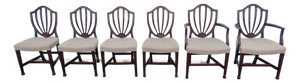 Mahogany Dining Shield Back Chairs Set of Six 6565