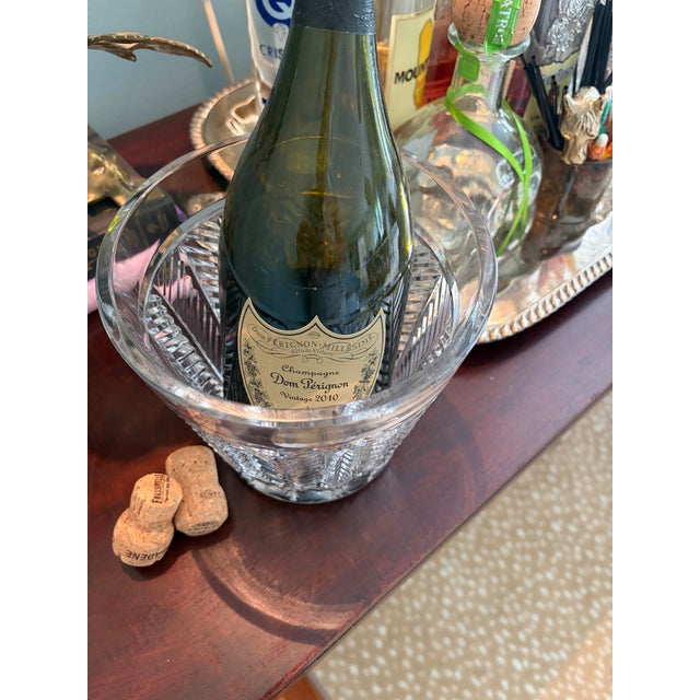 Traditional Ralph Lauren Herringbone Crystal Champagne / Ice Bucket For Sale - Image 3 of 6
