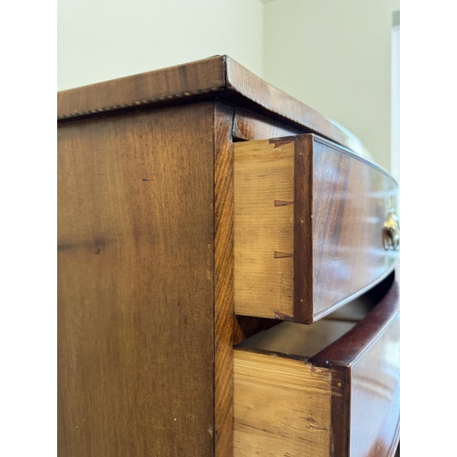Georgian English Bow Fronted Mahogany Chest of Drawers For Sale - Image 6 of 16
