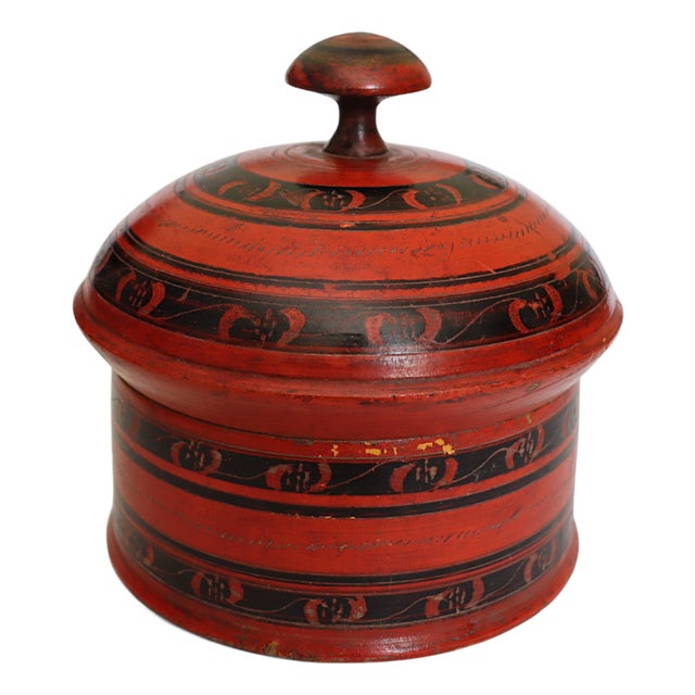 Wooden Lacquerware Spice Box, 1950s For Sale