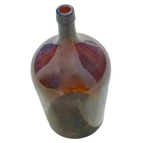 Large Antique Brown Glass Wine Bottle For Sale - Image 4 of 4