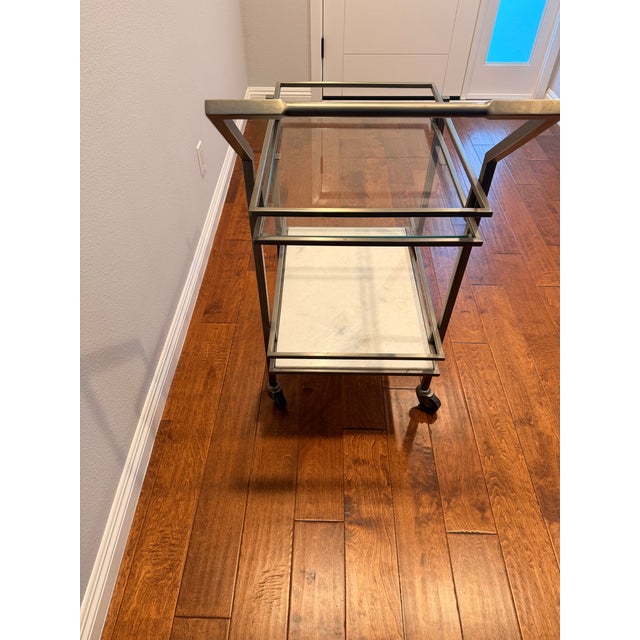 Crate & Barrel Renee Bar Cart For Sale - Image 12 of 13
