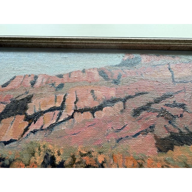Contemporary Outsider Autumnal Oil Mountainscape, Framed For Sale - Image 4 of 6