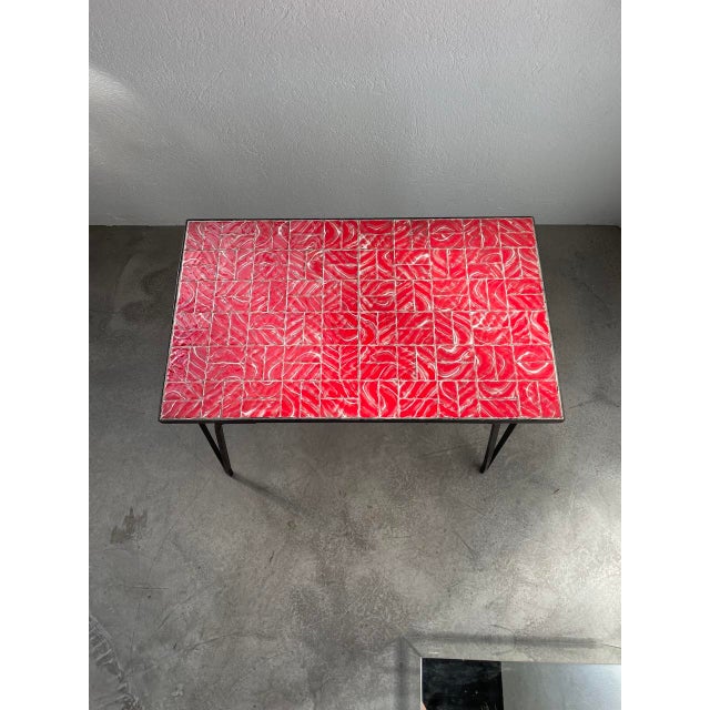 Red Ceramic Coffee Table, 1950s For Sale - Image 18 of 18