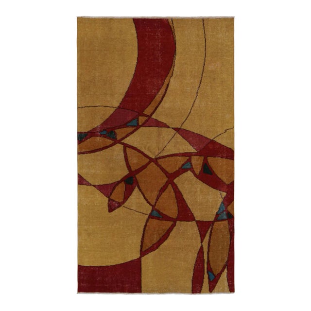 1960s Vintage Zeki Muren Art Deco Rug With Geometric Patterns For Sale