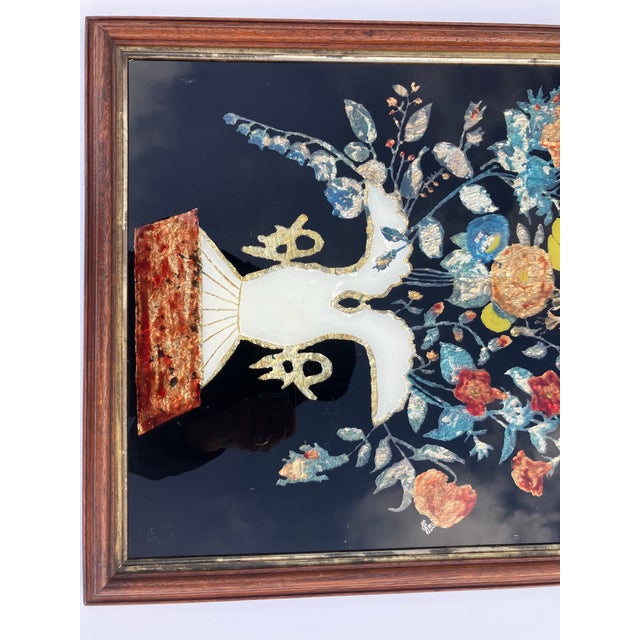 Folk Art Antique American Folk Art Tinsel Painting For Sale - Image 3 of 9