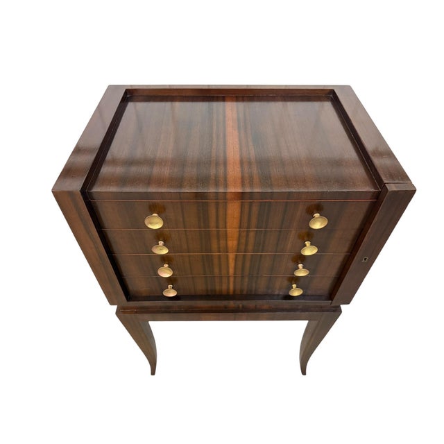 Vintage Italian Art Deco Macassar Ebony Silverware Chest For Sale - Image 4 of 6