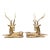 1960s Pair of Hollywood Regency Brass Stags For Sale