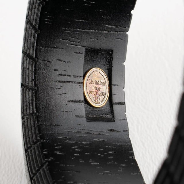 Christian Dior Massive Flying Saucer Carved Wood Bangle Bracelet For Sale In Atlanta - Image 6 of 8