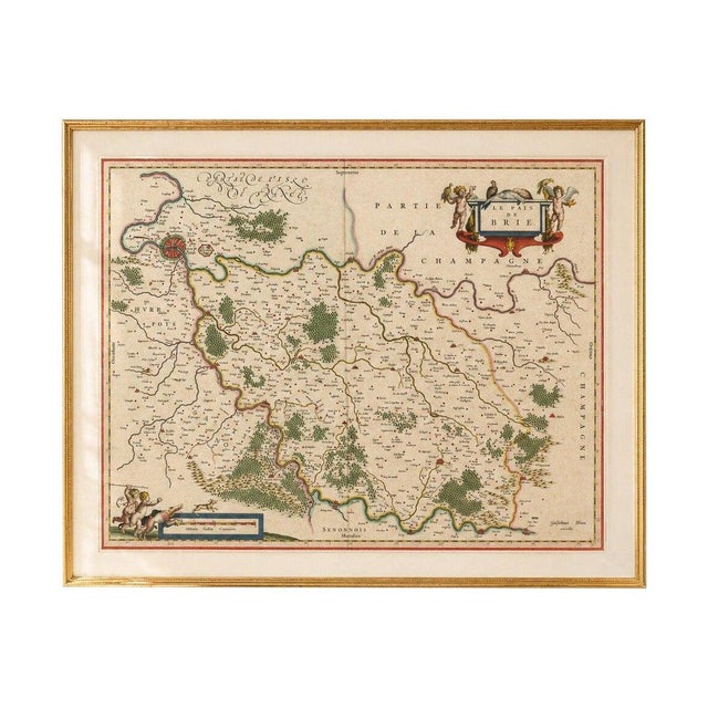 Antique Map of Brie and Champagne Paris Region by Blaeu, France, 1642 For Sale - Image 11 of 11