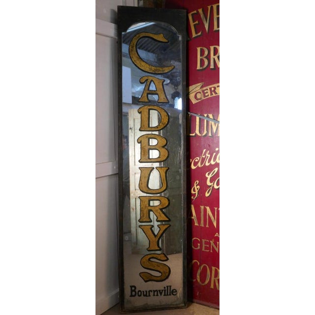 Long Cadbury Bournville Shop Advertising Wall Mirror, 1900s For Sale - Image 6 of 8