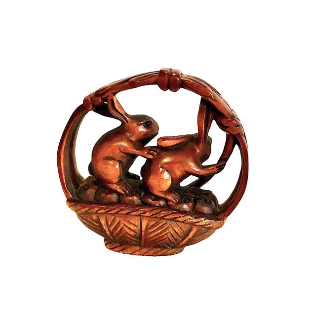 Set of Nine Japanese Netsuke Rabbits From the Showa Era For Sale - Image 4 of 18