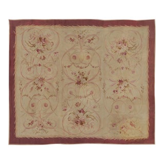Vintage French Aubusson Rug With Rose Garlands by Rug & Kilim, France, 1950-1959 For Sale