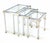 Transparent Set of 3 Chrome and Brass Metal Glass Top Nesting Side End Occasional Tables For Sale - Image 8 of 9