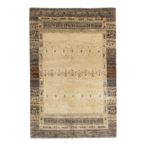 Vintage Hand-Knotted Persian Lori Gabbeh Rug 3'4" X 5'